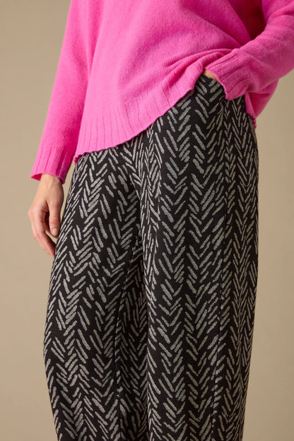 Herringbone Jersey Jacquard Trousers