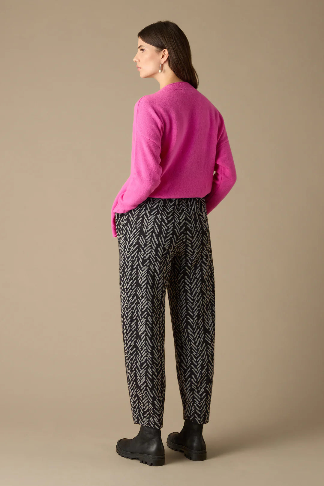 Herringbone Jersey Jacquard Trousers