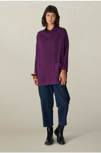 Sahara Speckled Brush Jersey Tunic Grape