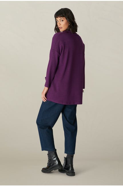 Sahara Speckled Brush Jersey Tunic Grape