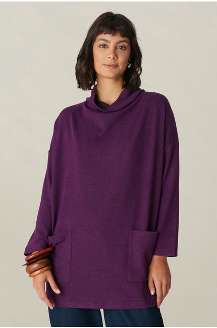 Sahara Speckled Brush Jersey Tunic Grape
