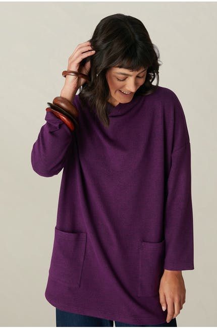 Sahara Speckled Brush Jersey Tunic Grape