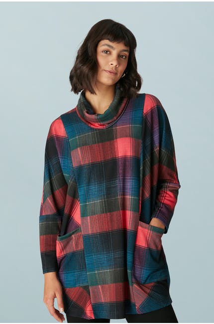 Sahara Graphic Check Jersey Tunic Green