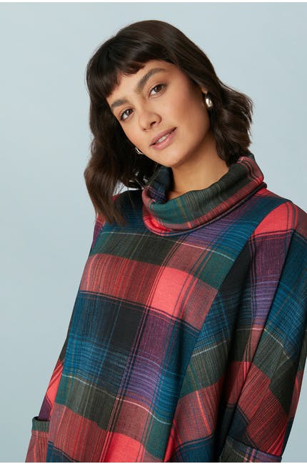 Sahara Graphic Check Jersey Tunic Green