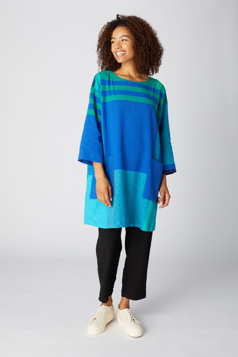 Sahara Maxi Check Weave Tunic Multi