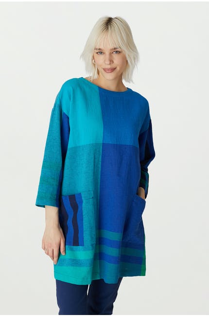 Sahara Maxi Check Weave Tunic Multi