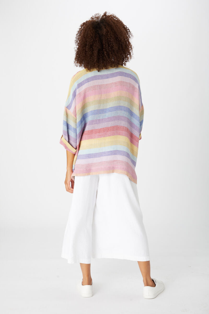 Sahara Rainbow Stripe Weave Shirt Multi