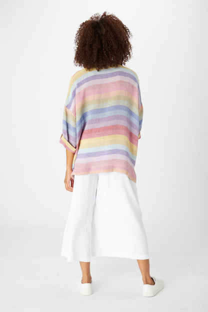 Sahara Rainbow Stripe Weave Shirt Multi