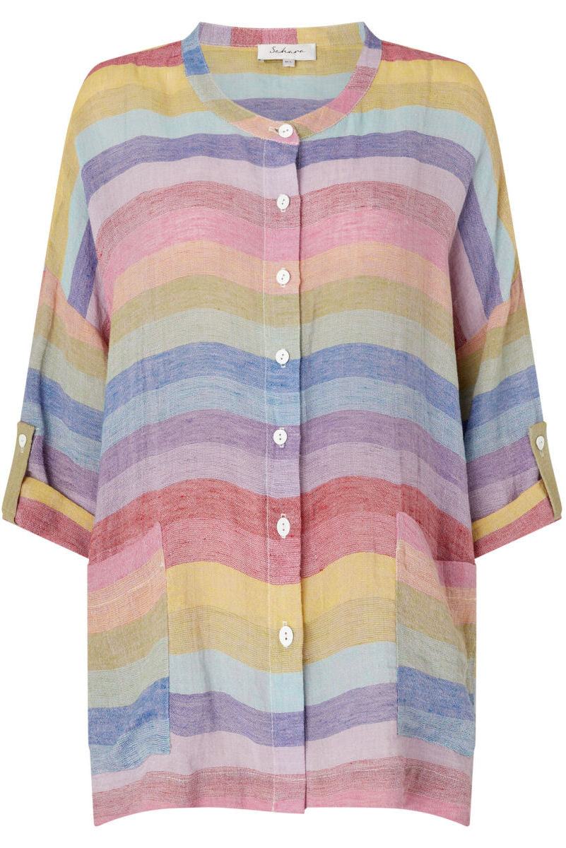 Sahara Rainbow Stripe Weave Shirt Multi