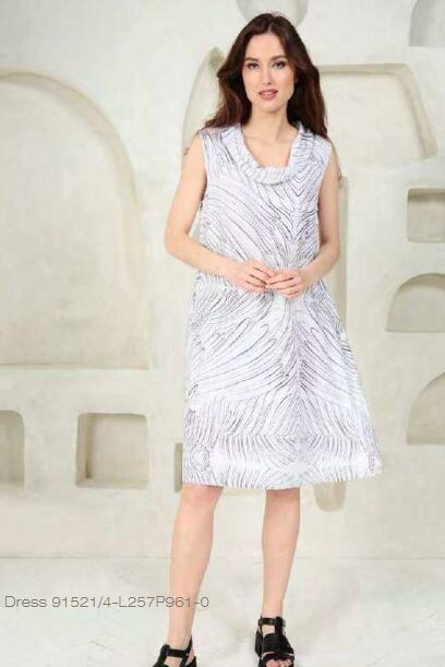 Grizas Linen Cowl 9521 Dress White White