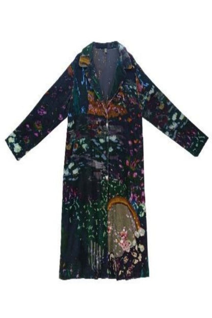 YC21-42 Cotton Velvet Winter Flower Coat