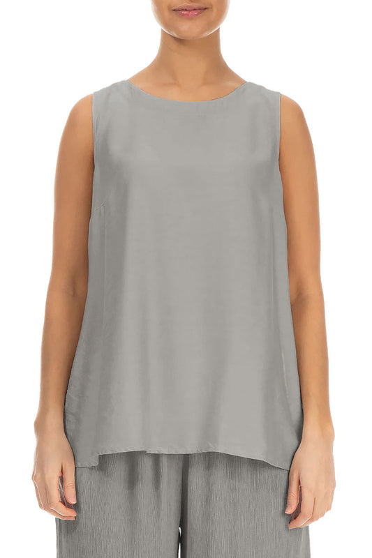 Grizas Sleeveless Silk Bamboo 52144 Top Grey Grey