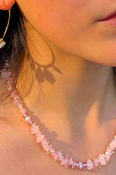 Lotus Feet Pink Chip Necklace