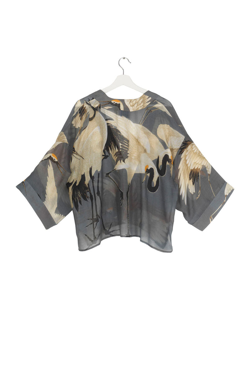 One Hundred Stars Stork Kimono Slate