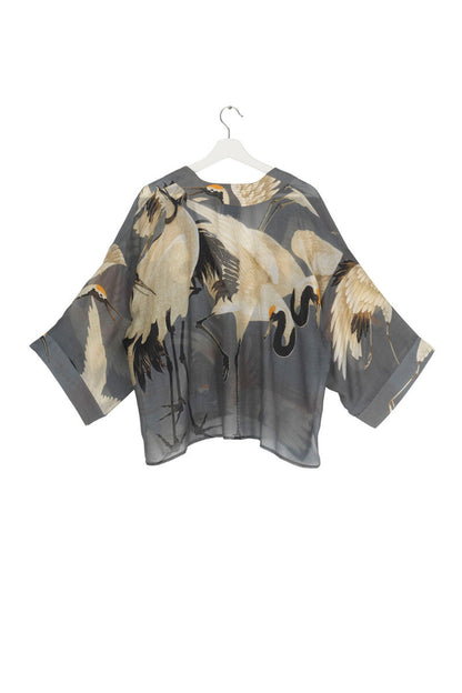 One Hundred Stars Stork Kimono Slate