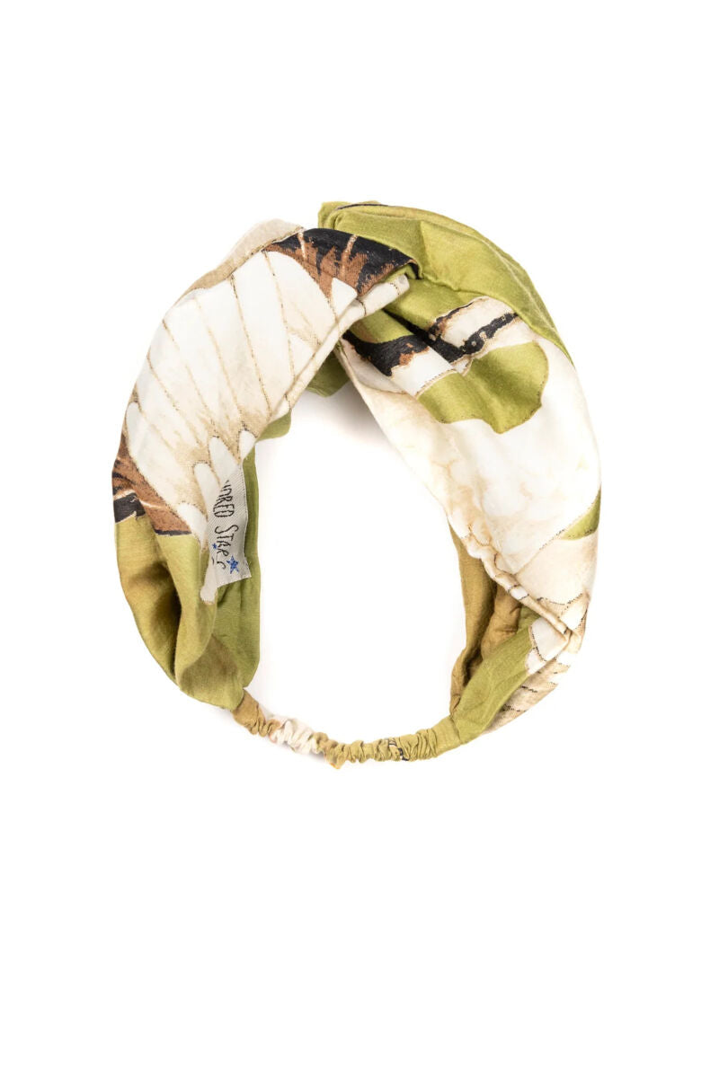 One Hundred Stars Stork Headband Green