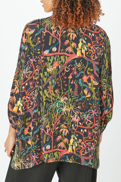 Sahara Faraway Jungle Silk Boxy Shirt 