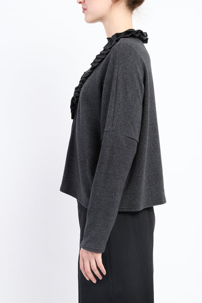 Ruffle Soft Basic Cardigan