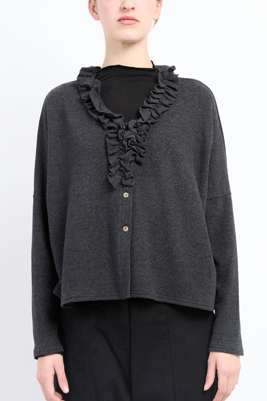 Ruffle Soft Basic Cardigan