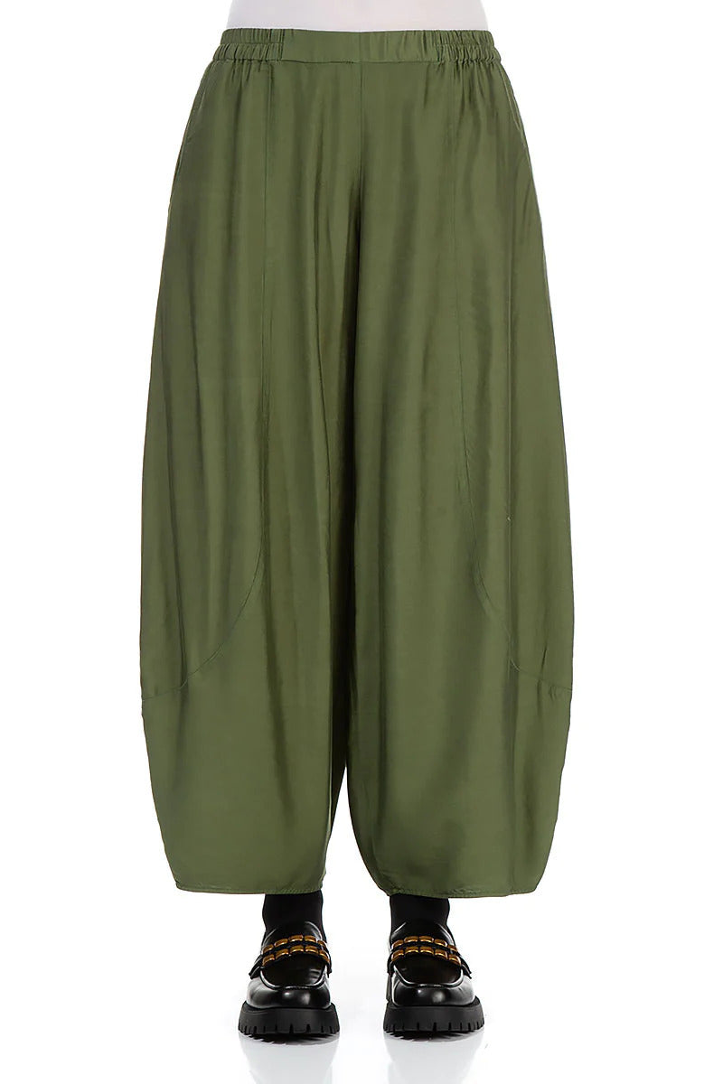 Grizas Taper Silk Bamboo 3780 Trousers Green