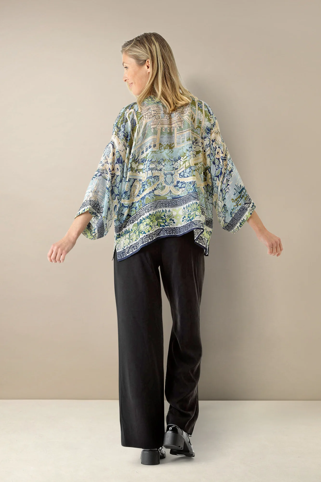 One Hundred Stars Tapestry Sea Kimono Blue 