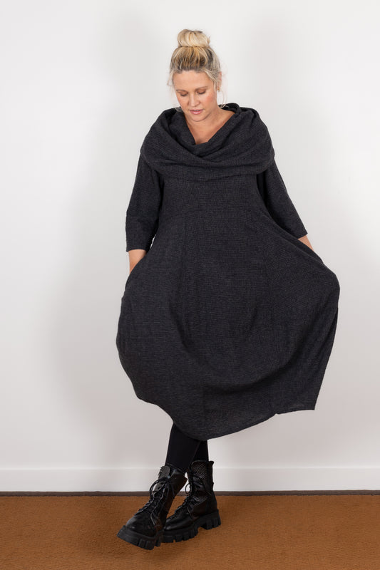 Mini Check 7316 Cowl Bubble Dress