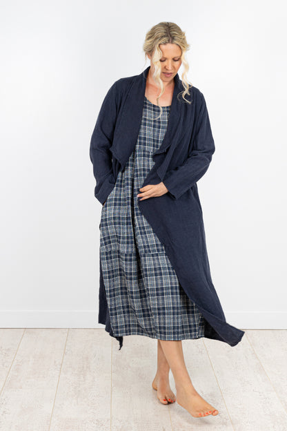 Structured Check Linen Dress