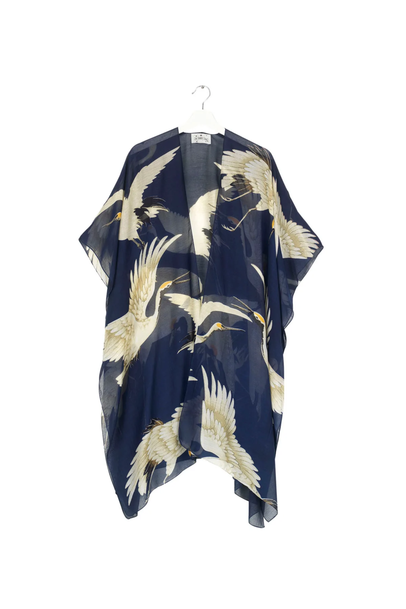 One Hundred Stars Stork Throwover Navy