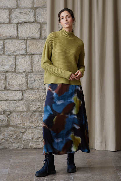Satin Printed Skirt