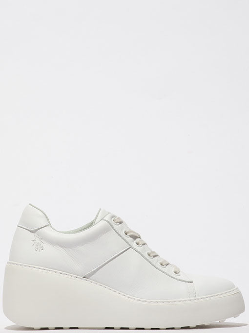 Fly London Delf Wedge Trainer White