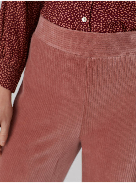 Nice Things Elastic Corduroy Trousers Pink