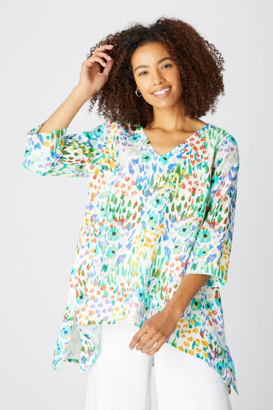 Sahara Wild Garden Linen Tunic Multi