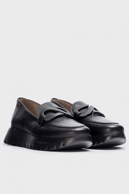 Wonders Small Wedge Loafer Black Black