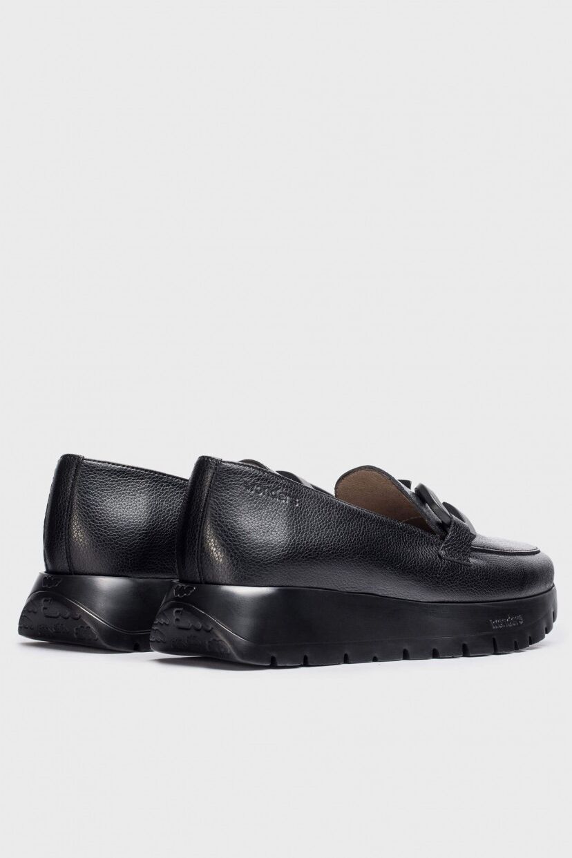Wonders Small Wedge Loafer Black Black