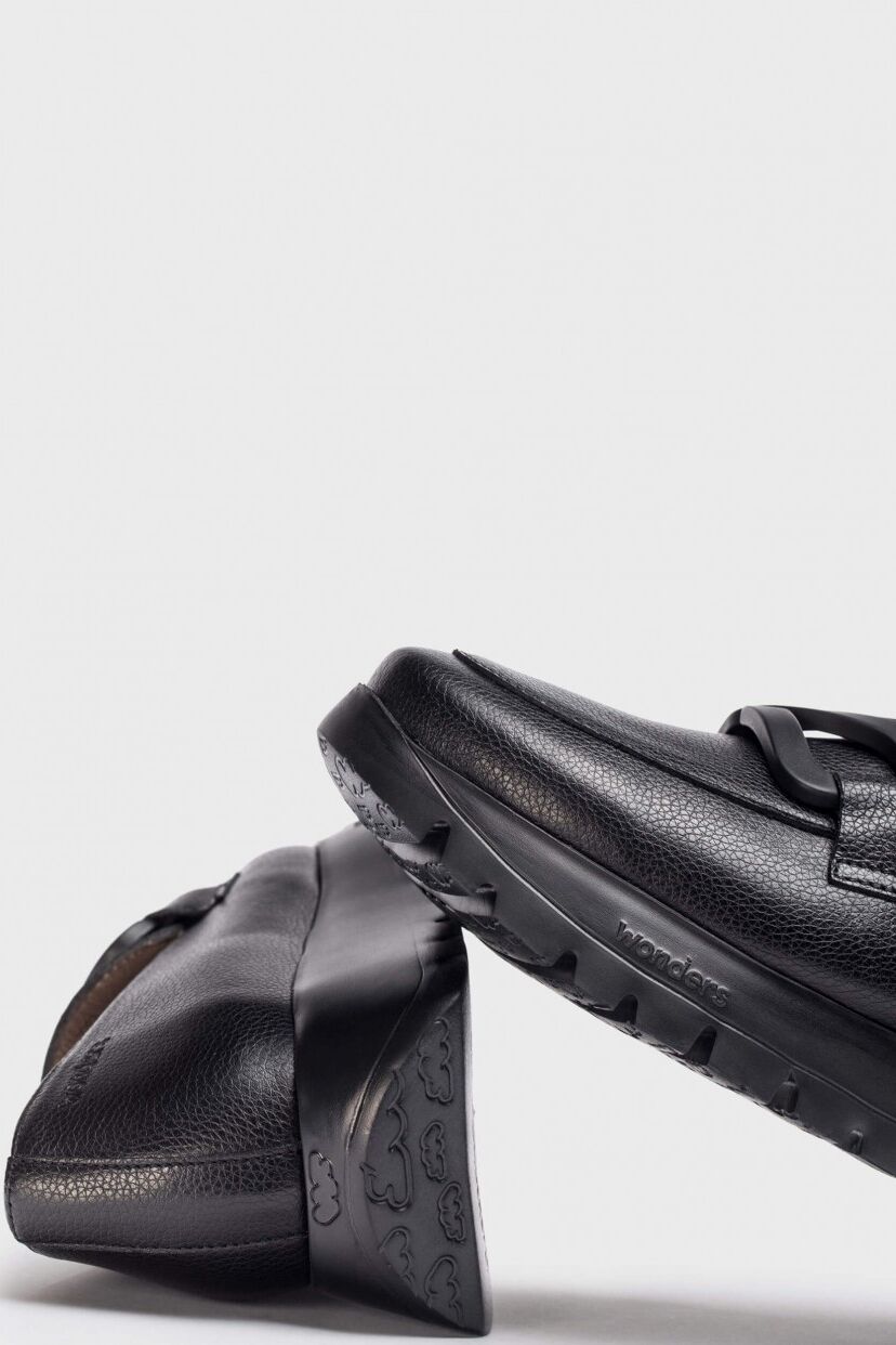 Wonders Small Wedge Loafer Black Black
