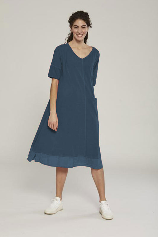 Vetono A-Shaped Dress Dark Blue