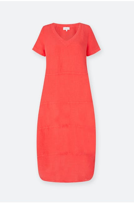 Sahara Linen Panelled Dress Hibiscus