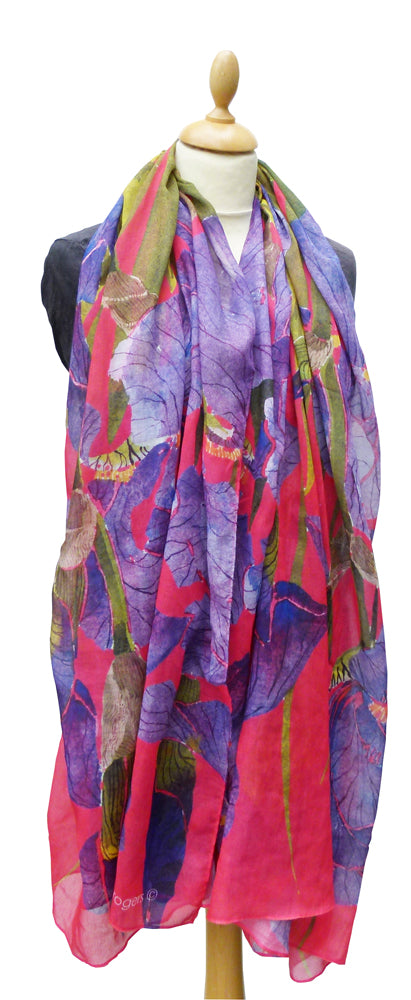 Mary Ann Rogers Bearded Iris Scarf Purple