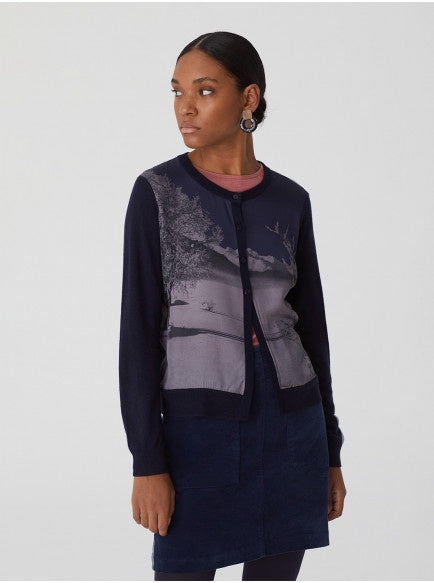 Nice Things Printed Woven Navy Jacket