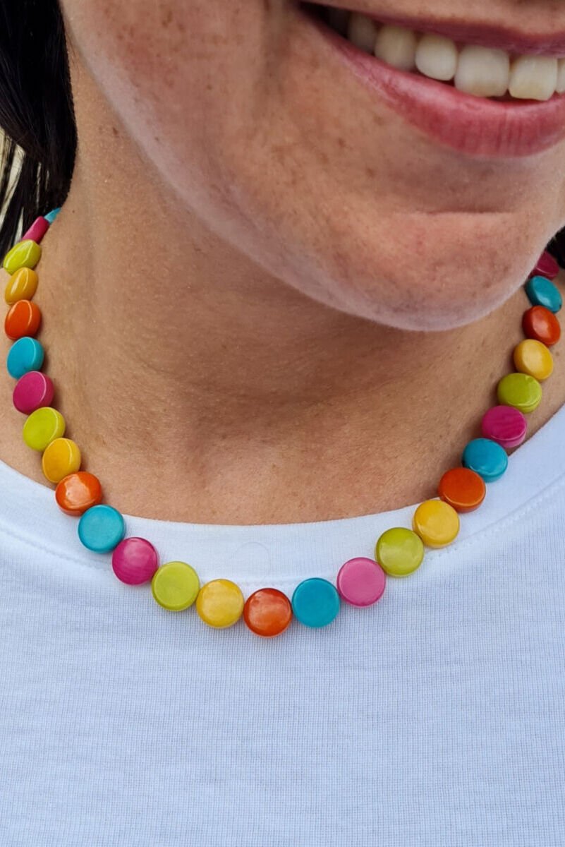 Pretty Pink Jewellery Confetti Tagua Necklace Multi