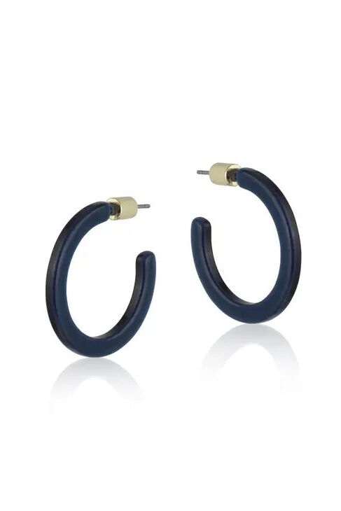 Big Metal Jewellery Rebecca Resin Hoop Earring Navy