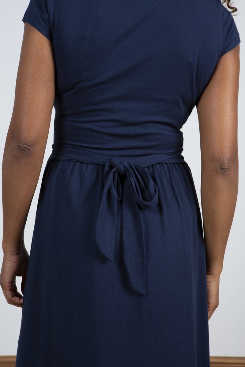 Lily and Me Wrap Midi Dress Plain Navy