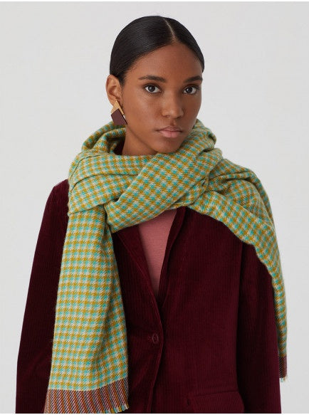Nice Things Pied De Poule Scarf Yellow