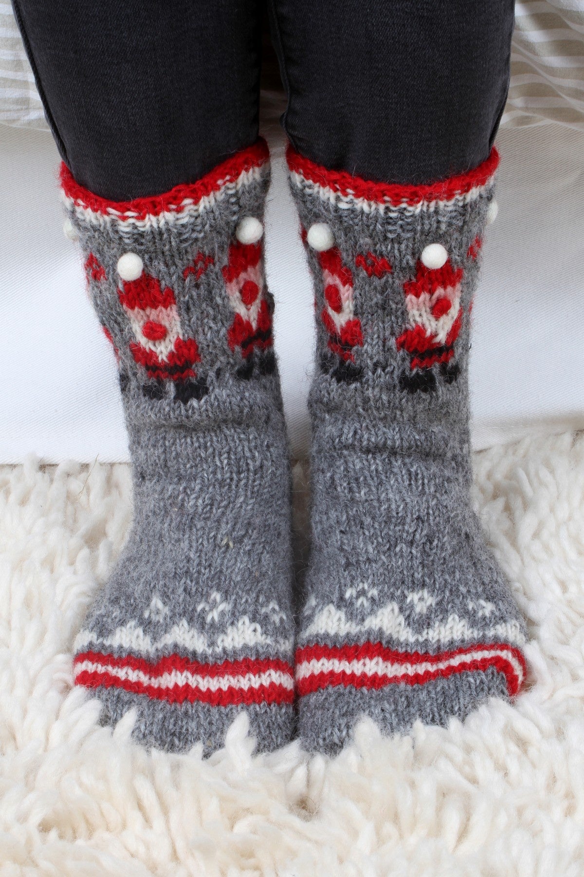 Pachamama Santa Sofa Socks Red