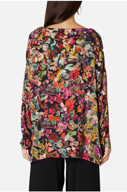 Sahara Painterly Floral Print Top Multicoloured