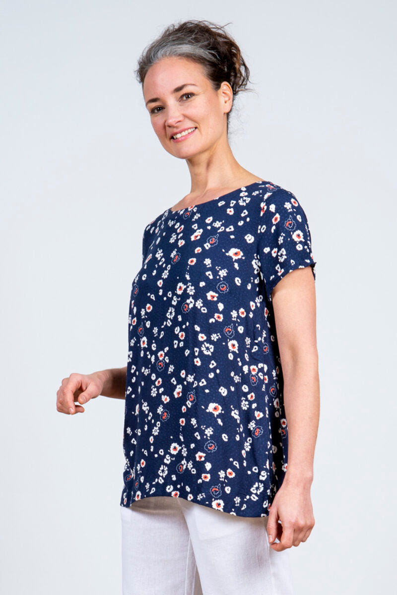 Lily and Me Rose Top Ditsy Navy