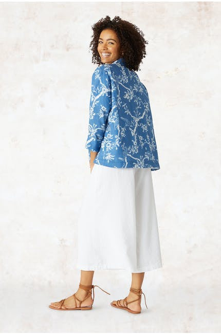 Sahara Vintage Kimono Print Jacket Porcelain