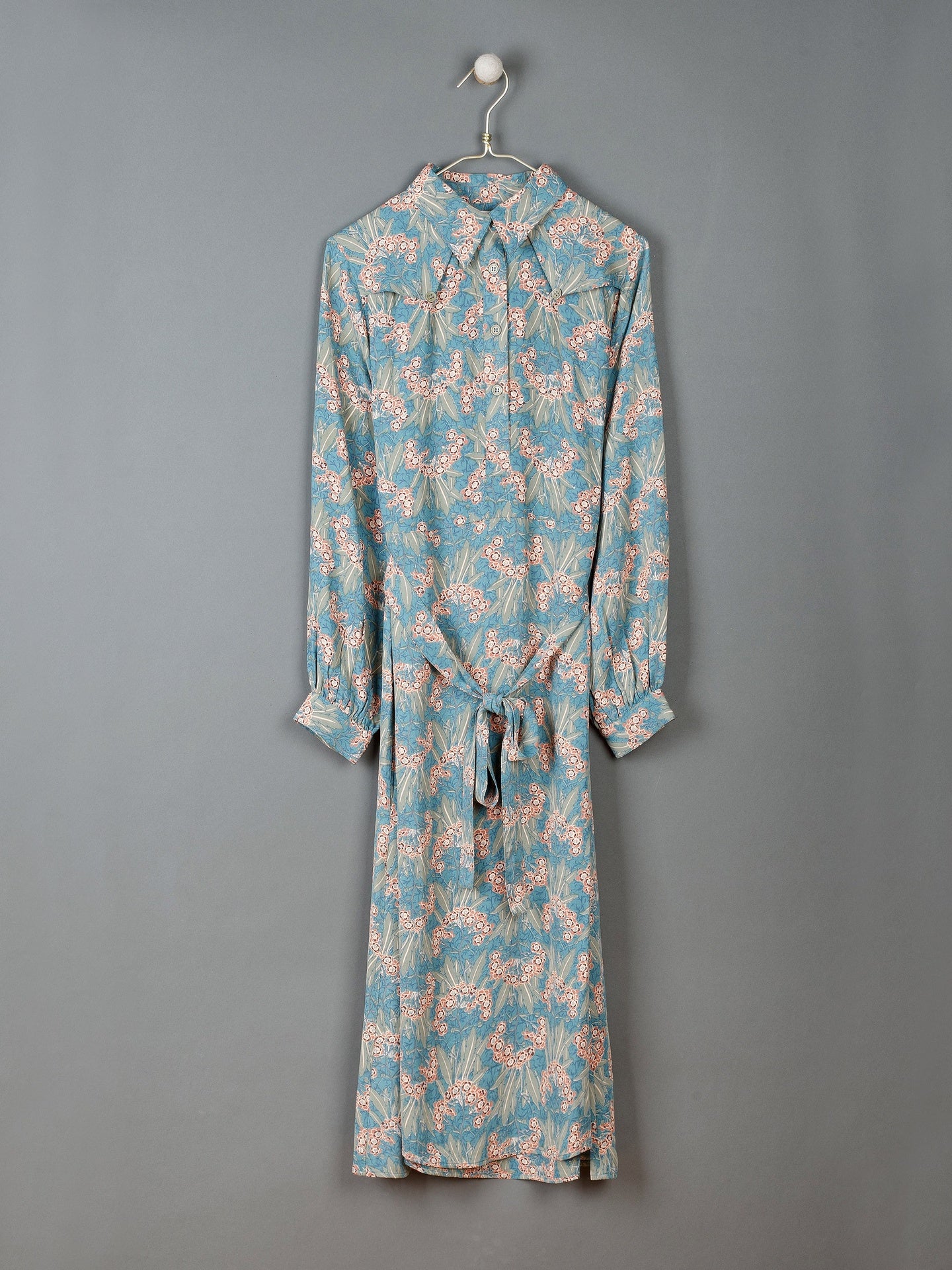 Indi & Cold Floral Shirt Dress Aquamarine