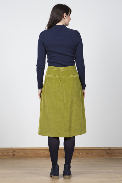 Lily and Me Button Through Skirt Plain Navy