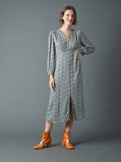 Indi & Cold Aquamarine Floral Dress